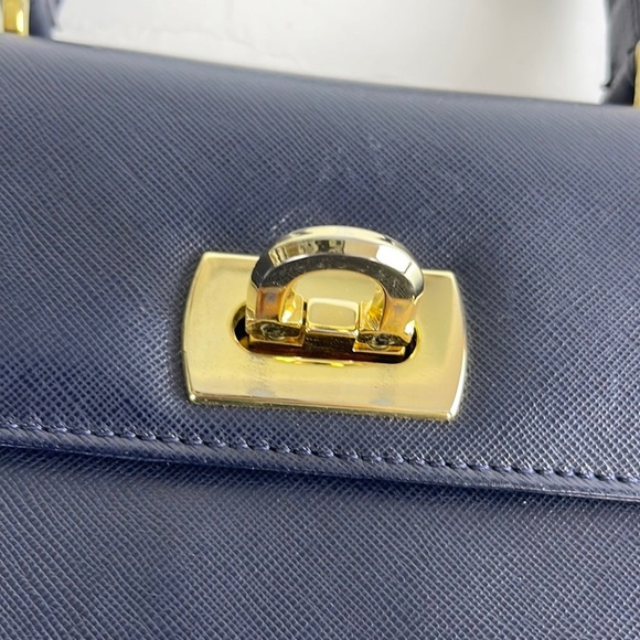 Vintage SISO Made in Italy Handbag Navy Blue - Picture 7 of 16